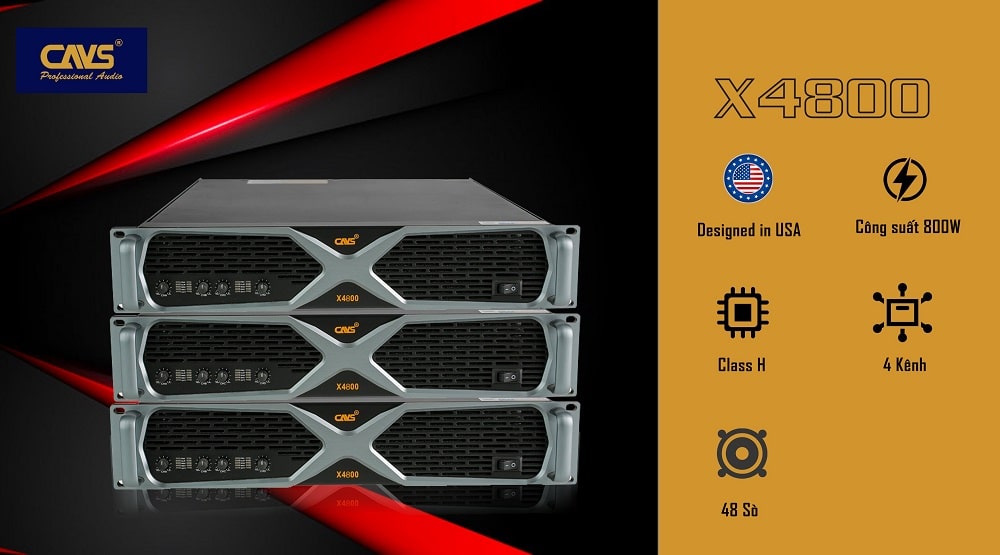 Cục Đẩy Công Suất CAVS X4800 Chính Hãng