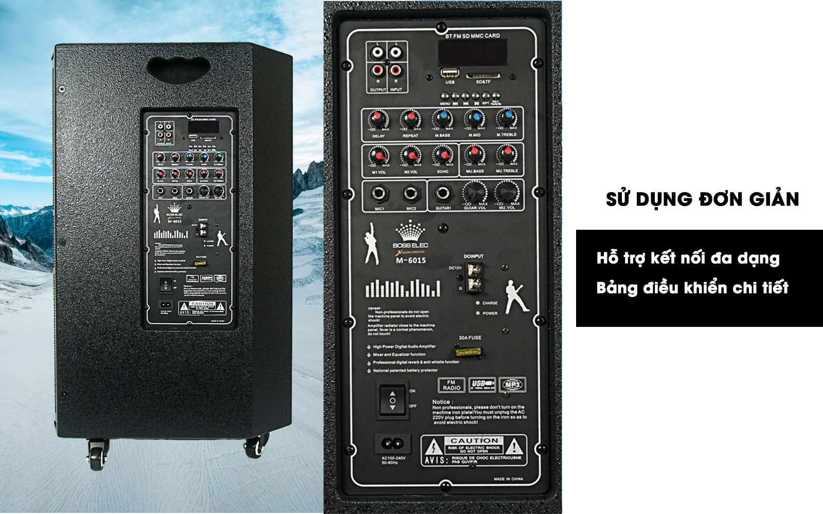Loa karaoke di động BossElec M-6015 Chính Hãng