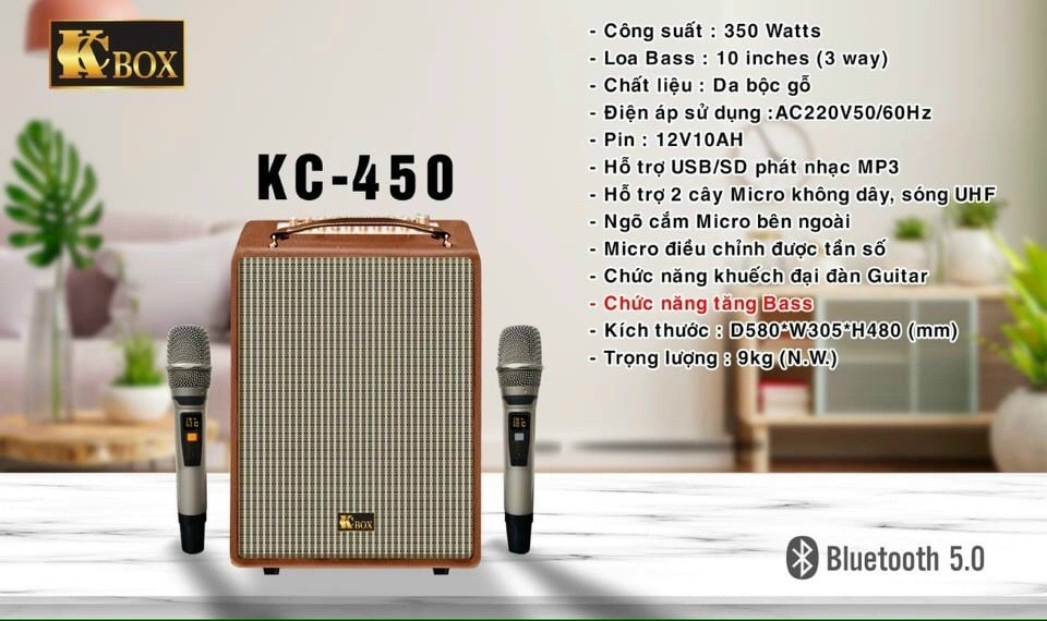Loa di động xách tay KCBOX KC450 Chính Hãng